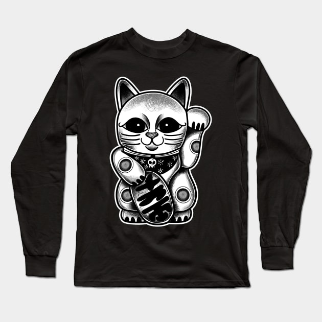 Manekineko Tattoo Long Sleeve T-Shirt by absolemstudio